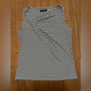 Ivanka Trump Black and White Geometric Tank Top